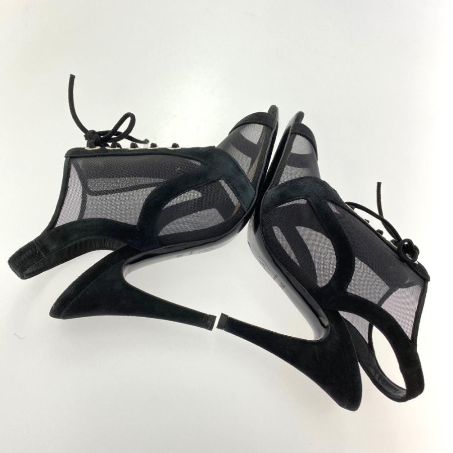 CHANEL シャネル レースアップ メッシュ スエード サンダル靴