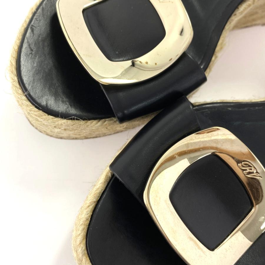 ✨✨極美品★ロジェヴィヴィエ ビジュー エスパドリーユ サンダル 38 ロジェヴィヴィエ エスパドリーユウェッジソール サンダル靴/38