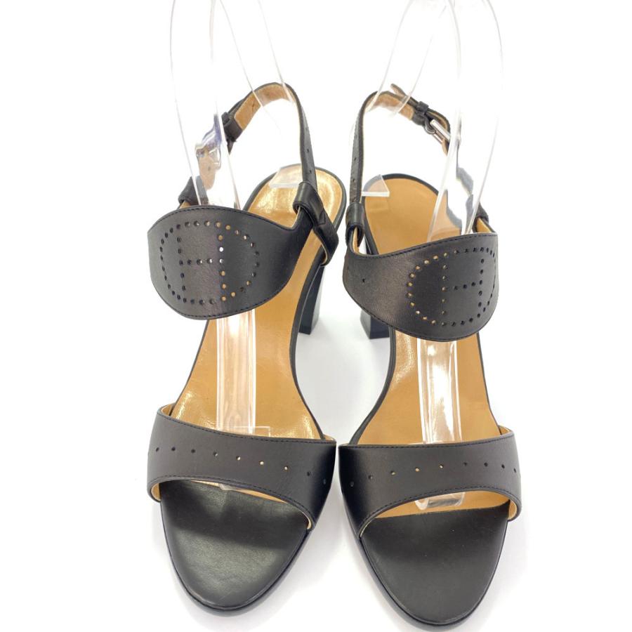 HERMES エルメス　エブリン　サンダル HERMES（エルメス） エヴリン・ストラップサンダル 靴/35/ブラック