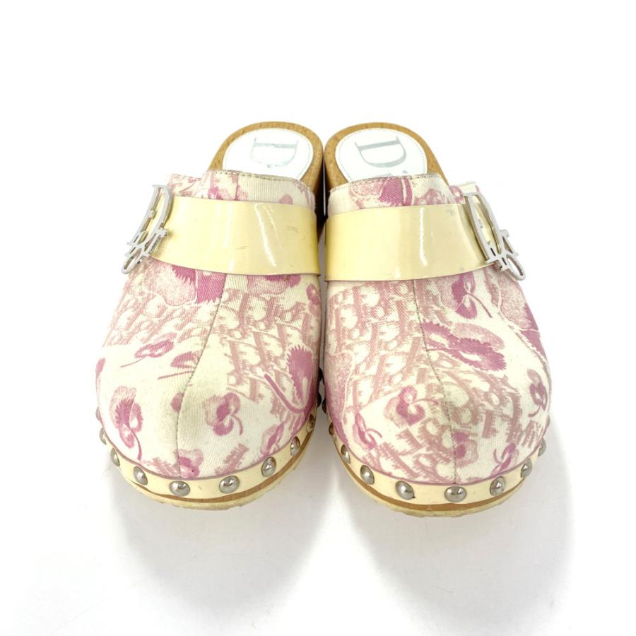 美品Dior ディオール トロッター フラワー サンダル ピンク ホワイト35 美品Dior ディオール トロッター フラワー サンダル ピンク