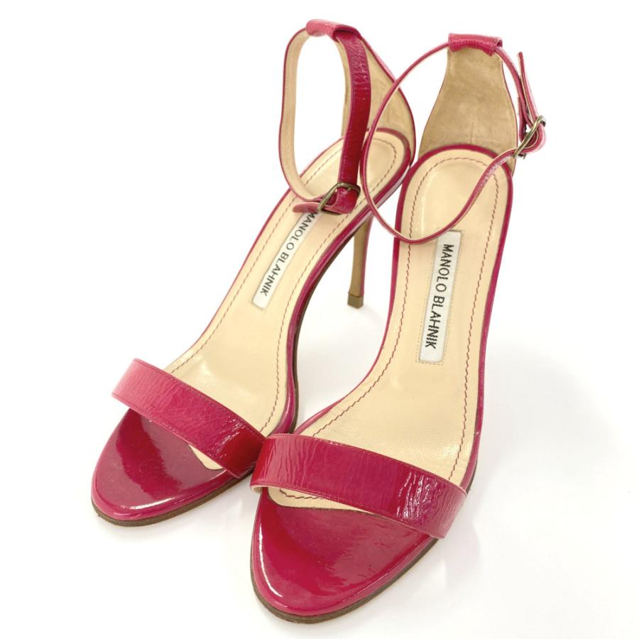 Manolo Blahnik ヒールサンダル　サイズ361/2 MANOLO BLAHNIK（マノロブラニク） パテントレザーサンダル 靴/361/2