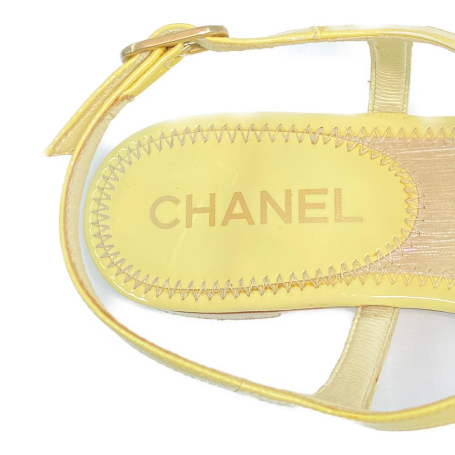 正規品 シャネル トングサンダル イエロー 新品同様 未使用 36ハーフ