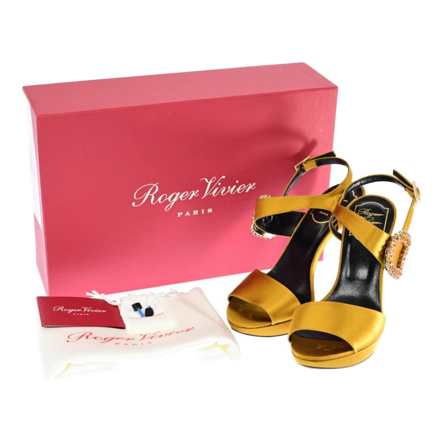 新品　ロジェヴィヴィエ　ビジューバックル　ハイヒール　パンプス　サンダル　36 Roger Vivier ロジェヴィヴィエ ビジューバックル サテン ヒール