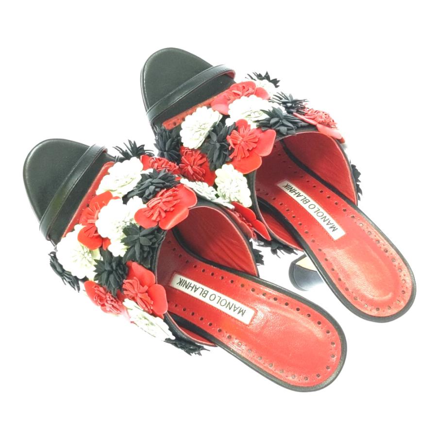 マノロブラニク サンダル red 36.5 MANOLO BLAHNIK マノロ ブラニク サンダル｜ハイブランド中古