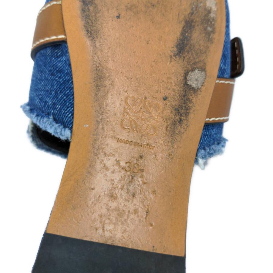 【値下げ】LOEWE リボン付きサンダル 38サイズ LOEWE ロエベ レザーリボン フラット サンダル 靴/562201/38