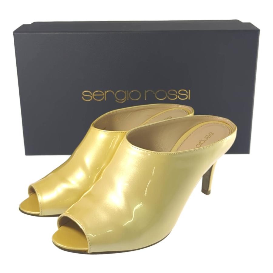 極美品セルジオロッシsergiorossi リアルパイソンレザーミュール