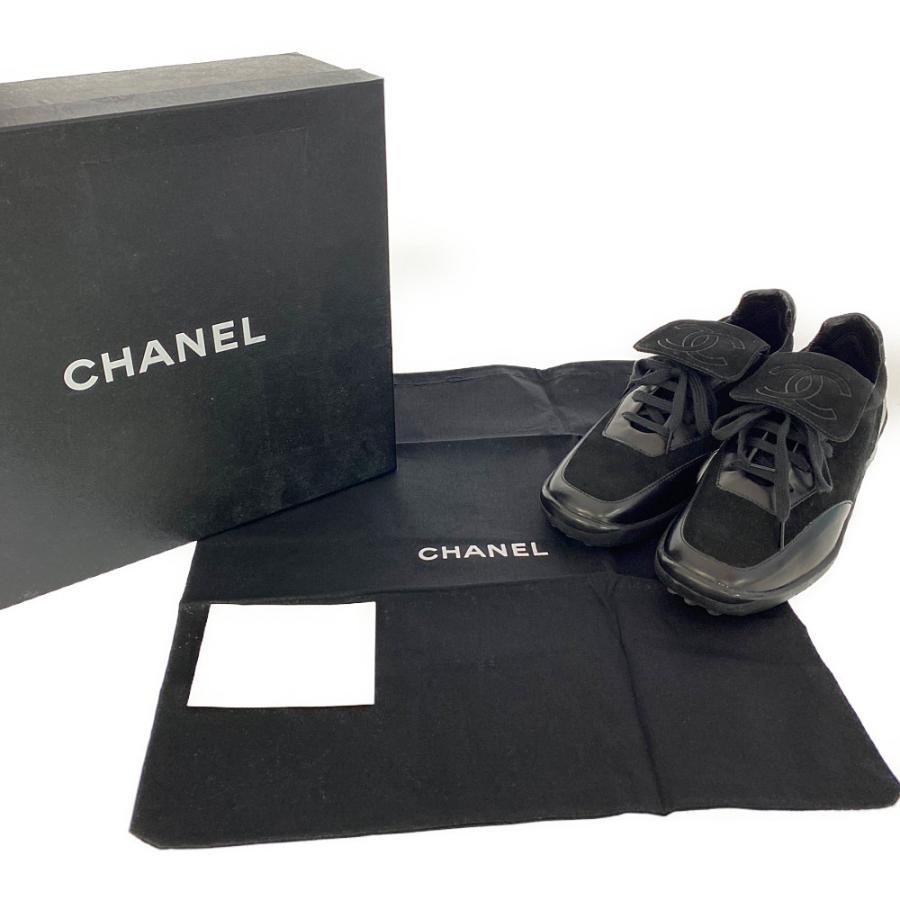 CHANEL シャネル ココマーク刺繍・スエードスニーカー 靴/A14911
