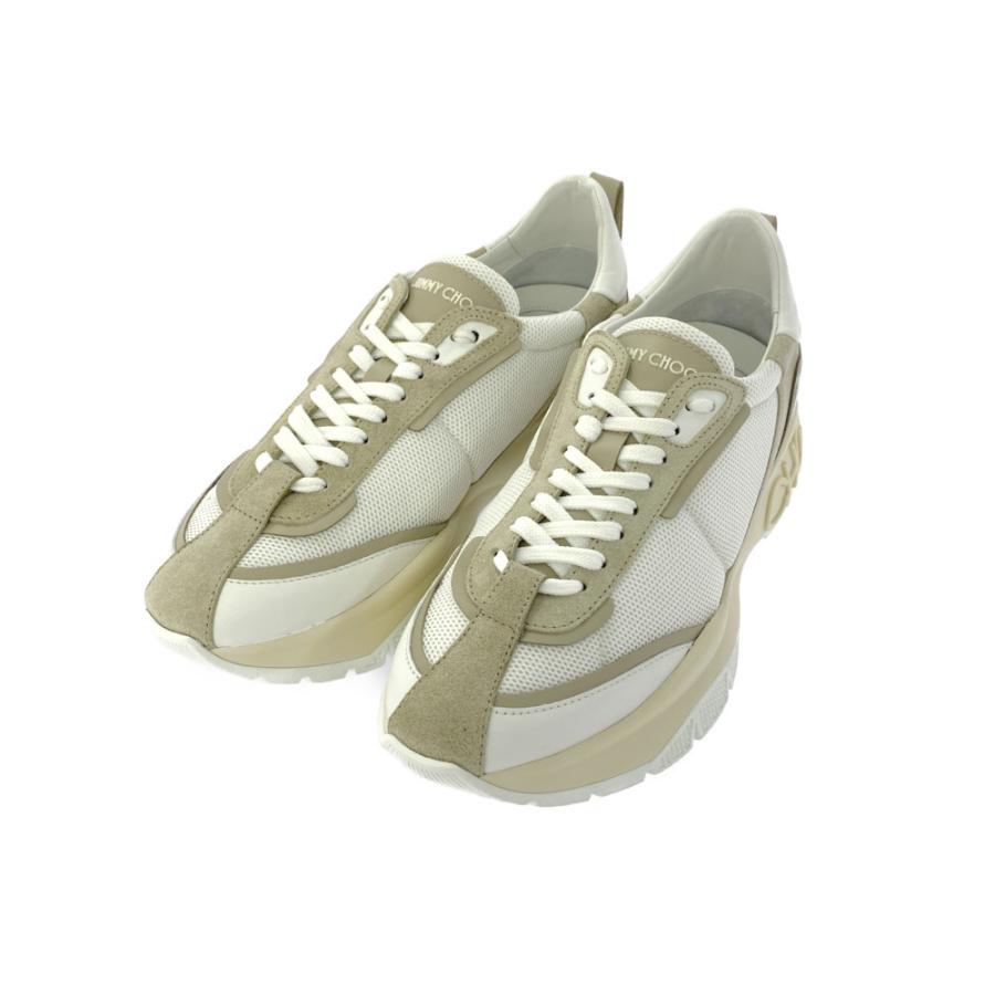 ジミーチュウ RAINE/M・スエード×メッシュ CHOOマーク チャンキー