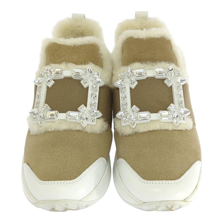 Roger Vivier ロジェヴィヴィエ ムートン ベージュ クリスタル Roger Vivier ロジェヴィヴィエ ムートン ベージュ クリスタル