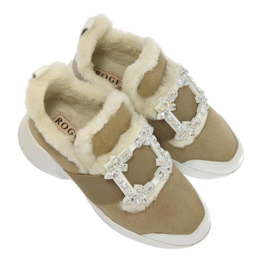 Roger Vivier ロジェヴィヴィエ ムートン ベージュ クリスタル Roger Vivier ロジェヴィヴィエ ムートン ベージュ クリスタル