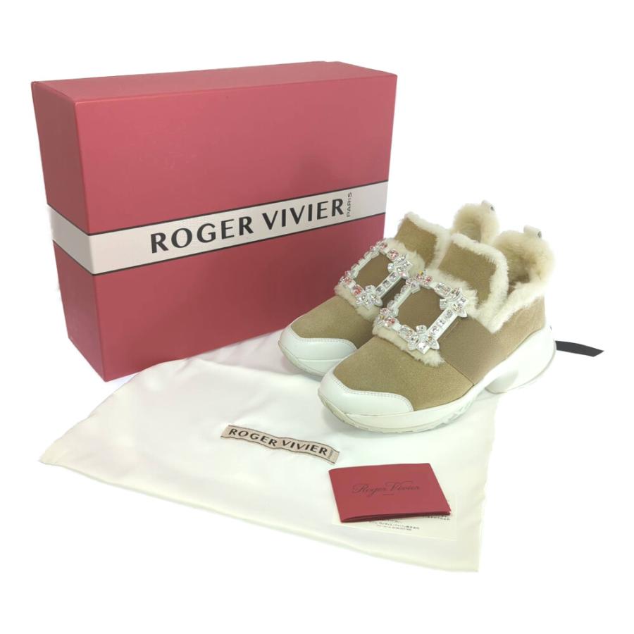 Roger Vivier ロジェヴィヴィエ ムートン ベージュ クリスタル Roger Vivier ロジェヴィヴィエ ムートン ベージュ クリスタル