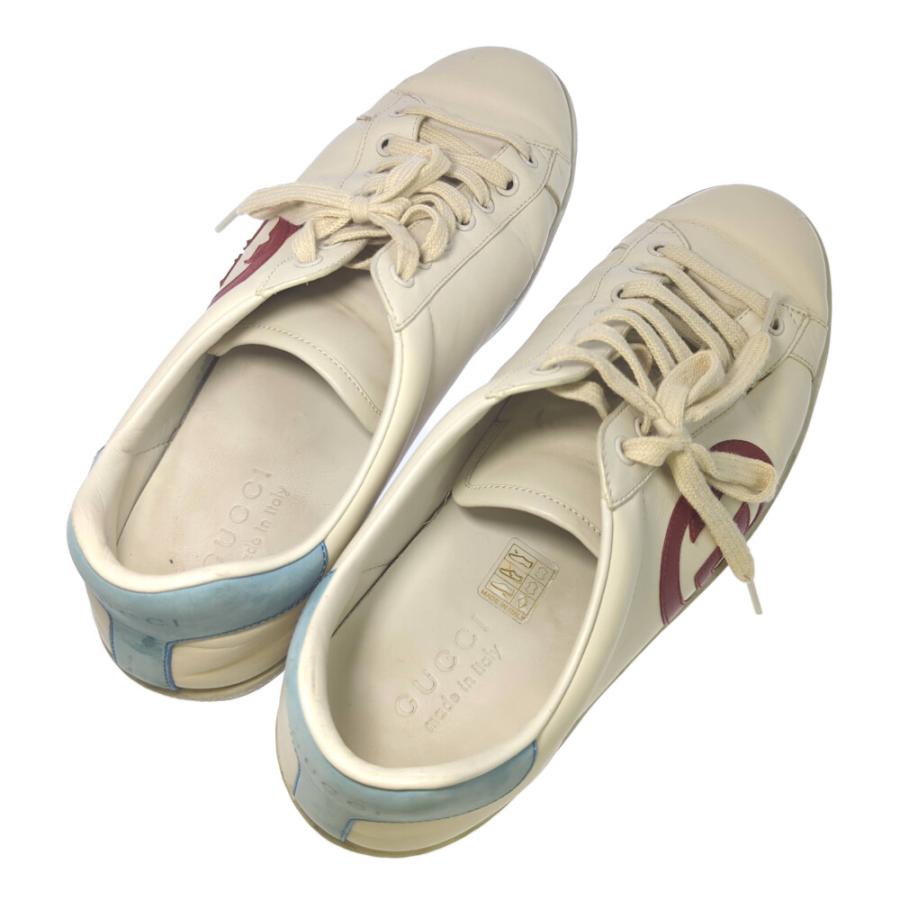 GUCCI（グッチ） ロゴ レザー スニーカー靴/625783/8 1/2/オフホワイト