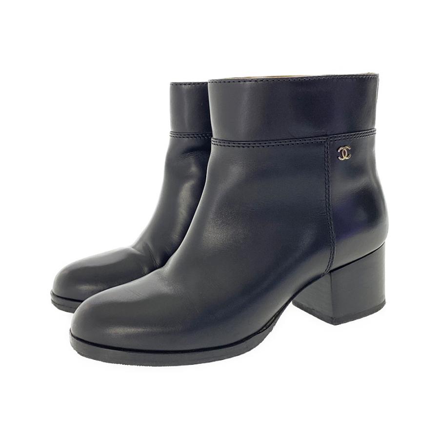 CHANEL シャネル ココマークレザーショートブーツ 靴/G28591/35