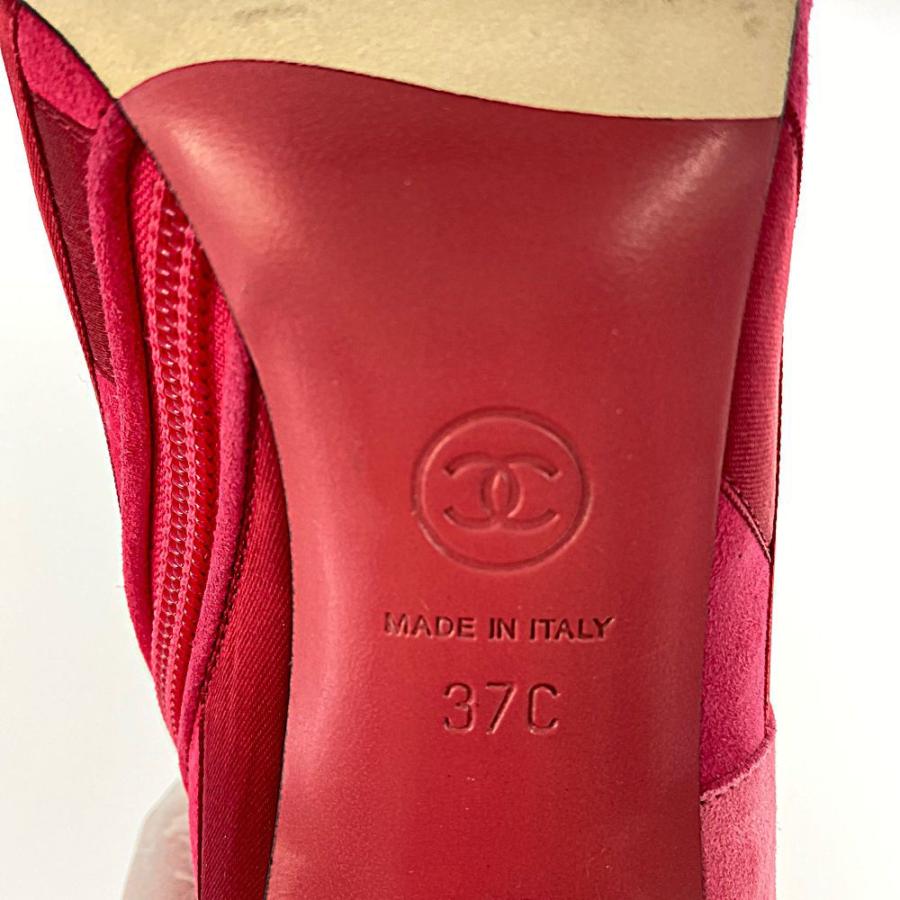 【超美品・23cm】 CHANEL パッチワーク サイドジップ ショートブーツ CHANEL シャネル パッチワーク サイドジップ ショートブーツ靴