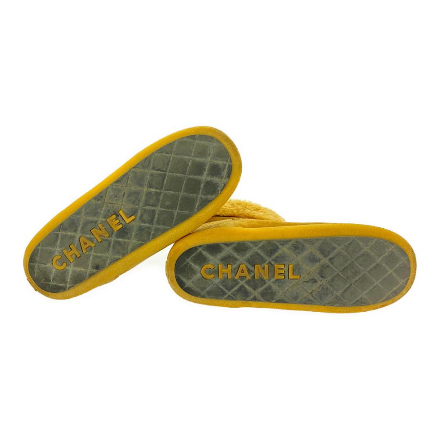 CHANEL シャネル ココマーク ムートン チェーン ショートブーツ