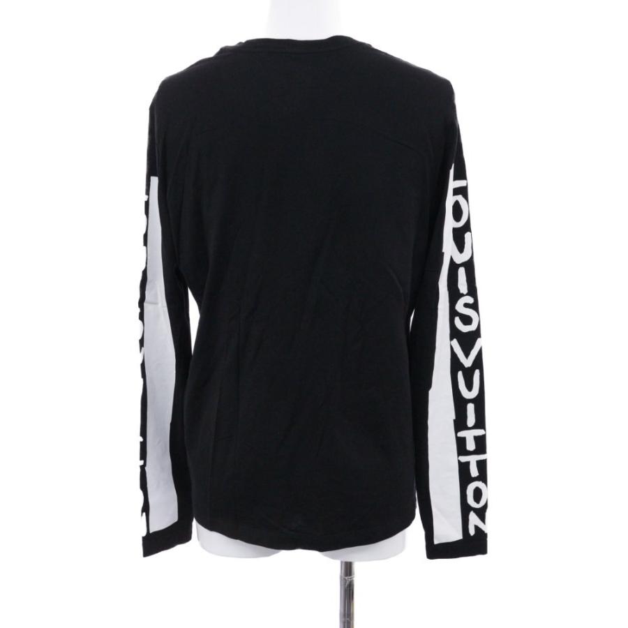 ★超美品！Louis Vuitton ブラック長袖カットソー ルイヴィトン 長袖・カットソー・Tシャツトップス ロゴプリント袖/S