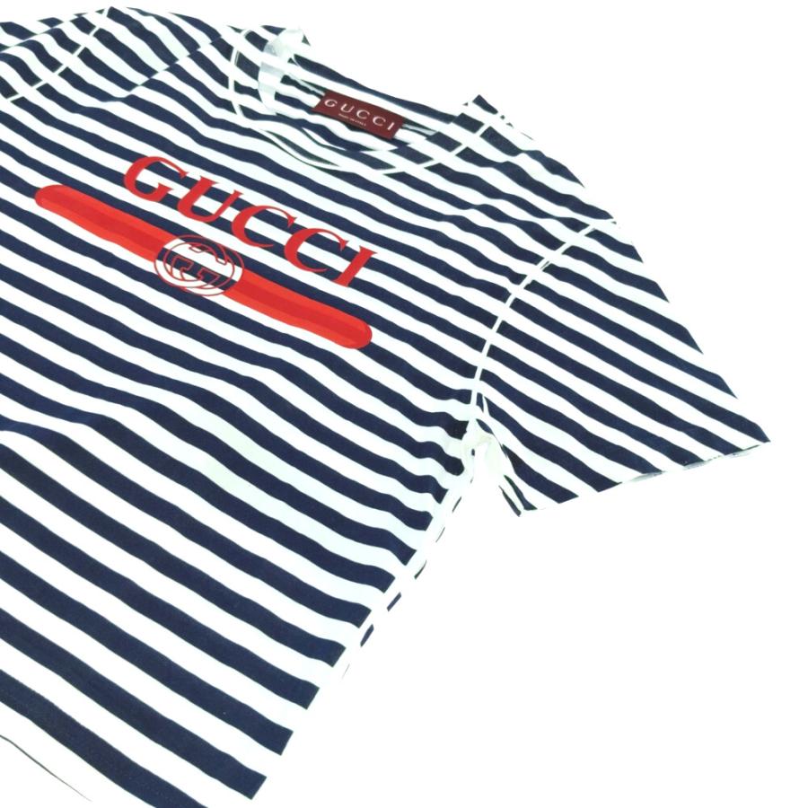 GUCCI グッチ ロゴプリント ボーダー カットソー Tシャツ トップス 