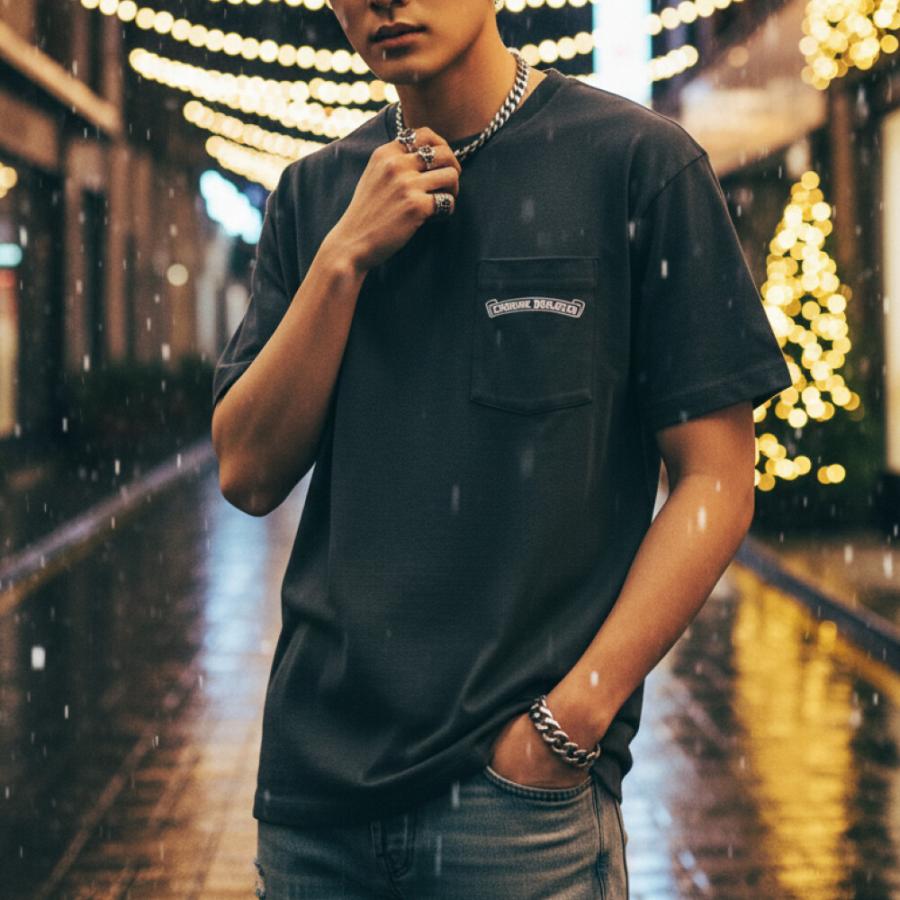 CHROME HEARTS クロムハーツ スクロールラベル 胸ポケット 半袖