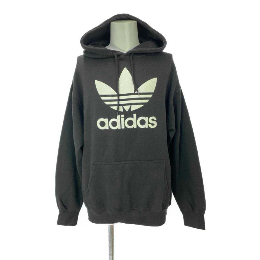 adidas アディダス トレフォイルフーディー パーカートップス 黒