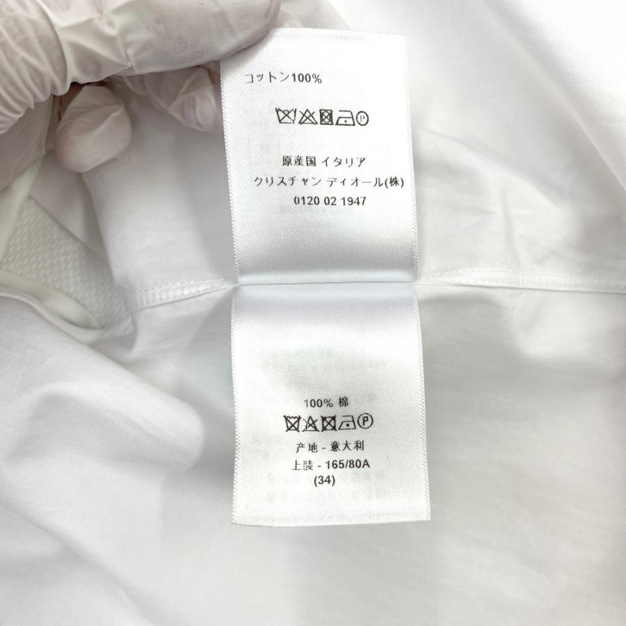 【クリーニング済】Dior パフスリーブ ブラウス サイズ34 名東】【CHRISTIAN DIOR】ディオール ブラウス ノーカラー ビー