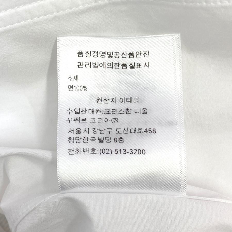 【クリーニング済】Dior パフスリーブ ブラウス サイズ34 名東】【CHRISTIAN DIOR】ディオール ブラウス ノーカラー ビー