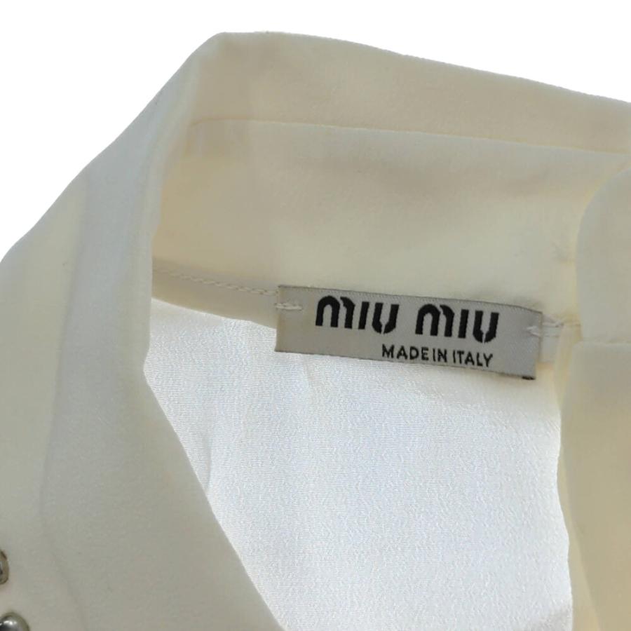 MIU MIU - MIUMIUシルクシャツ MIU MIU - MIUMIU シルク オーガンジー フリル付 シースルー