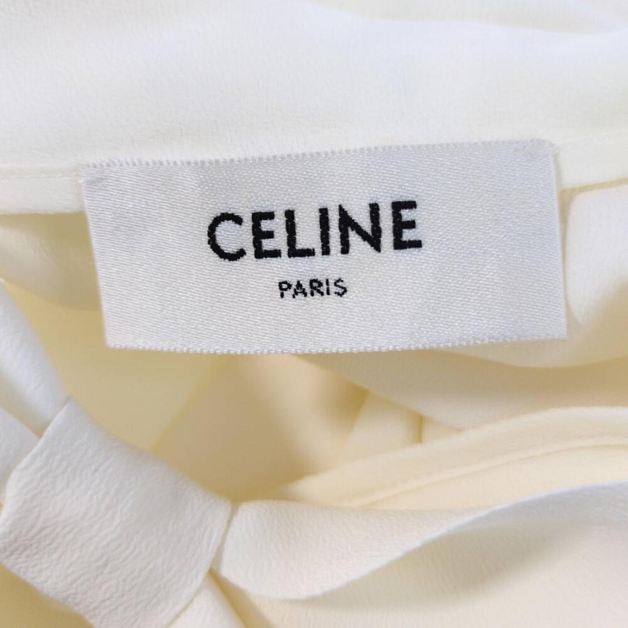CELINE セリーヌ エディ期 ボウタイ シャツ ブラウス トップス 2B94A008D 36 オフホワイト /b260512/613970の画像