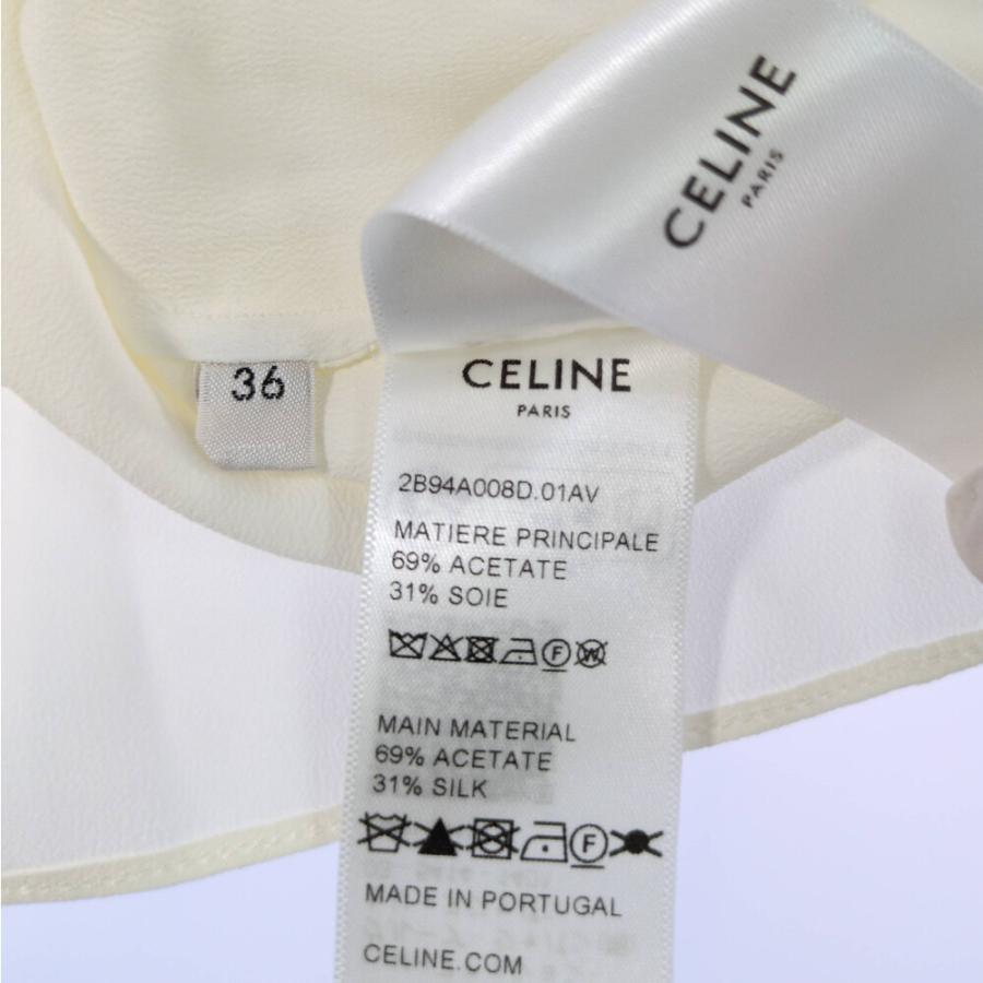 CELINE セリーヌ エディ期 ボウタイ シャツ ブラウス トップス 2B94A008D 36 オフホワイト /b260512/613970の画像