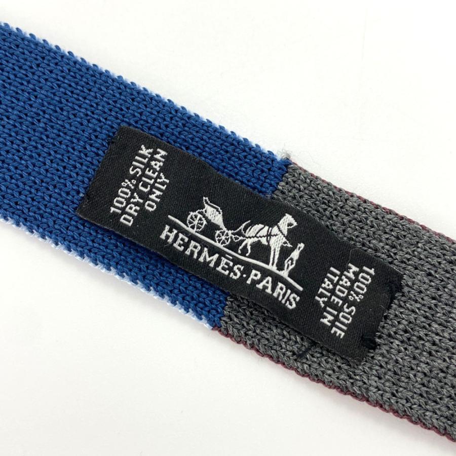 HERMES エルメス CRAVATE MAILLE DE SOIE 4 TEMPS・4トーン