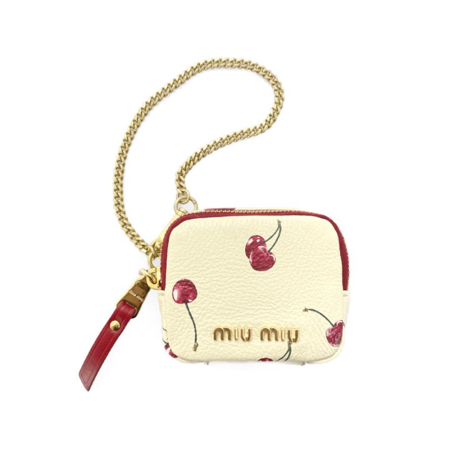 miu ミュウミュウ プリント入りマドラスレザーミニポーチ miu ミュウミュウ プリント入りマドラスレザーミニポーチ
