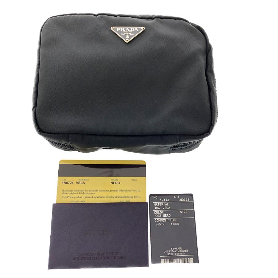 PRADA ノベルティ ナイロン ブラック ポーチ ボックス型 R1 PRADA（プラダ） ナイロンコスメポーチ/1N0724/NERO（ブラック）/PRADA