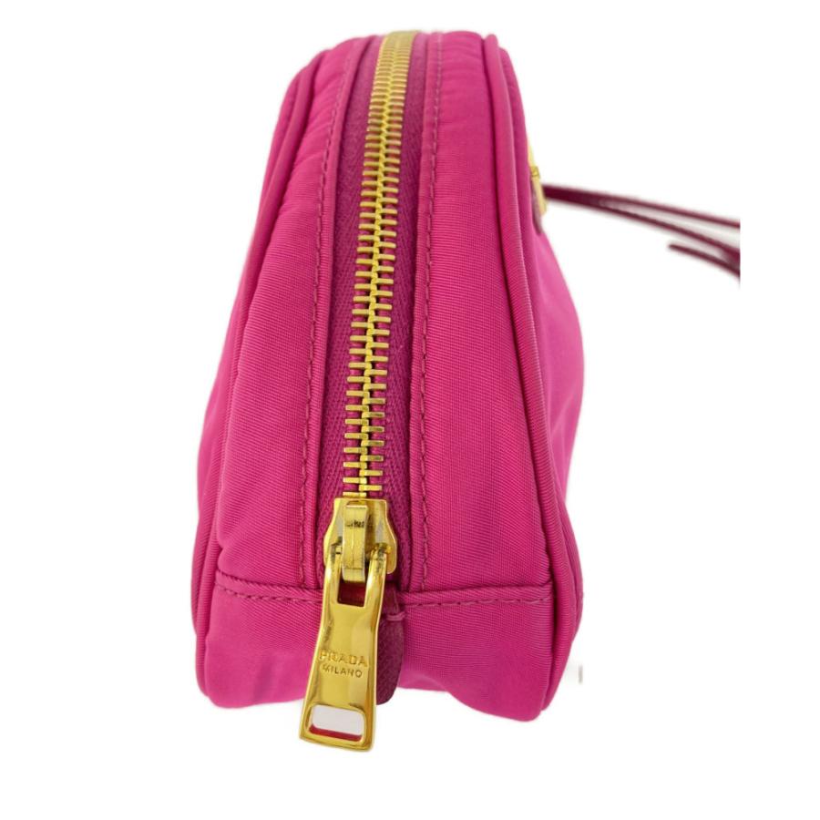 プラダ(Prada) 1N1867 レディース レザー,ナイロン ピンク ポーチ PRADA プラダ ナイロン リストレットポーチ コスメポーチ/1N1867