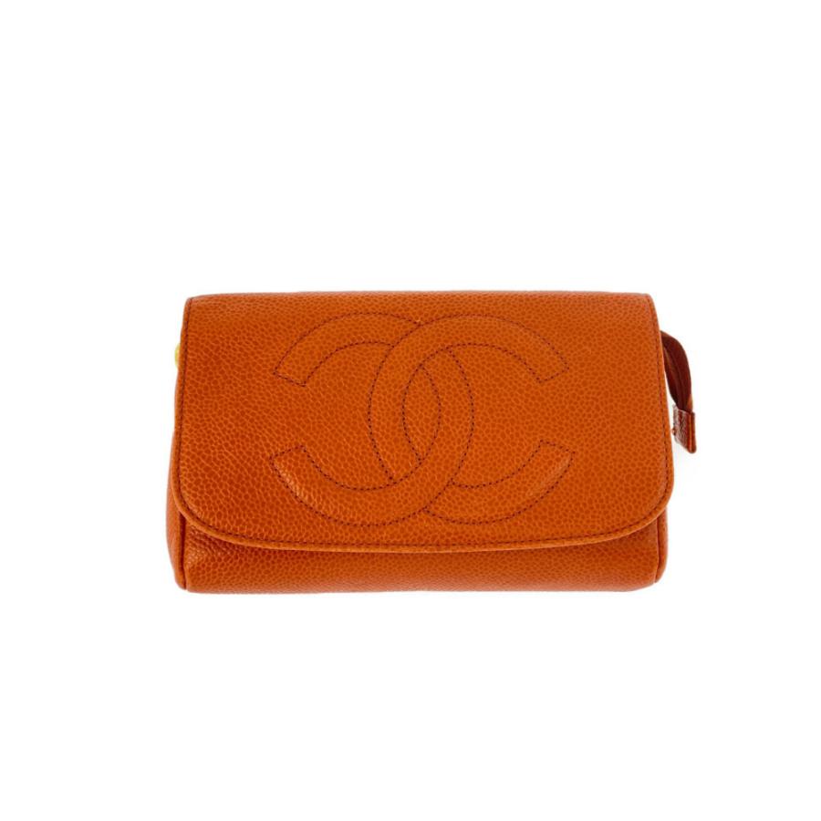 CHANEL（シャネル） ミラー付きコスメポーチ/オレンジ/CHANEL 翌日配送