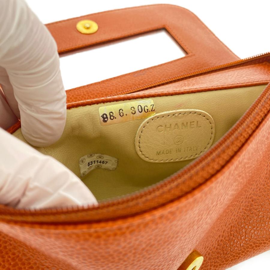 CHANEL（シャネル） ミラー付きコスメポーチ/オレンジ/CHANEL 翌日配送