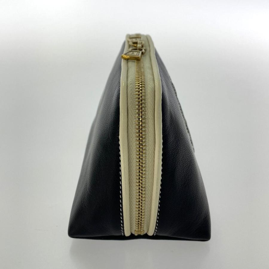 イヴサンローラン YSLモノグラム レザーコスメポーチ/186909/ブラック