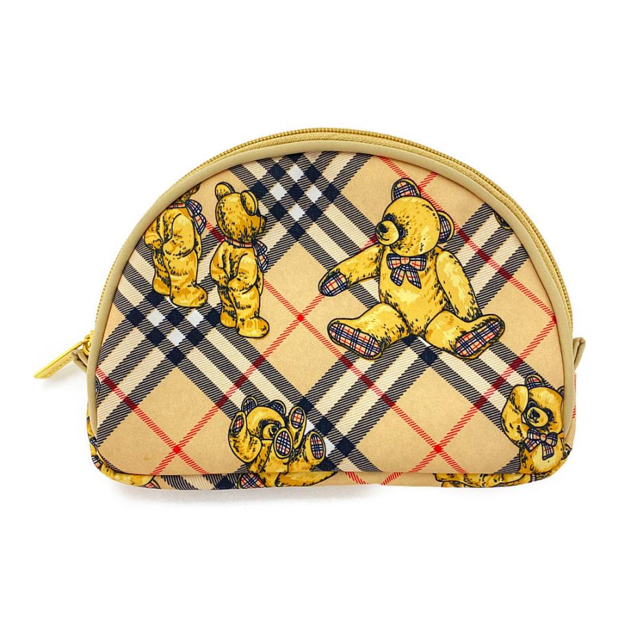 BURBERRY バーバリー チェック ベア コスメポーチ/ベージュ系 BURBERRY バーバリー チェック ベア コスメポーチ/ベージュ系