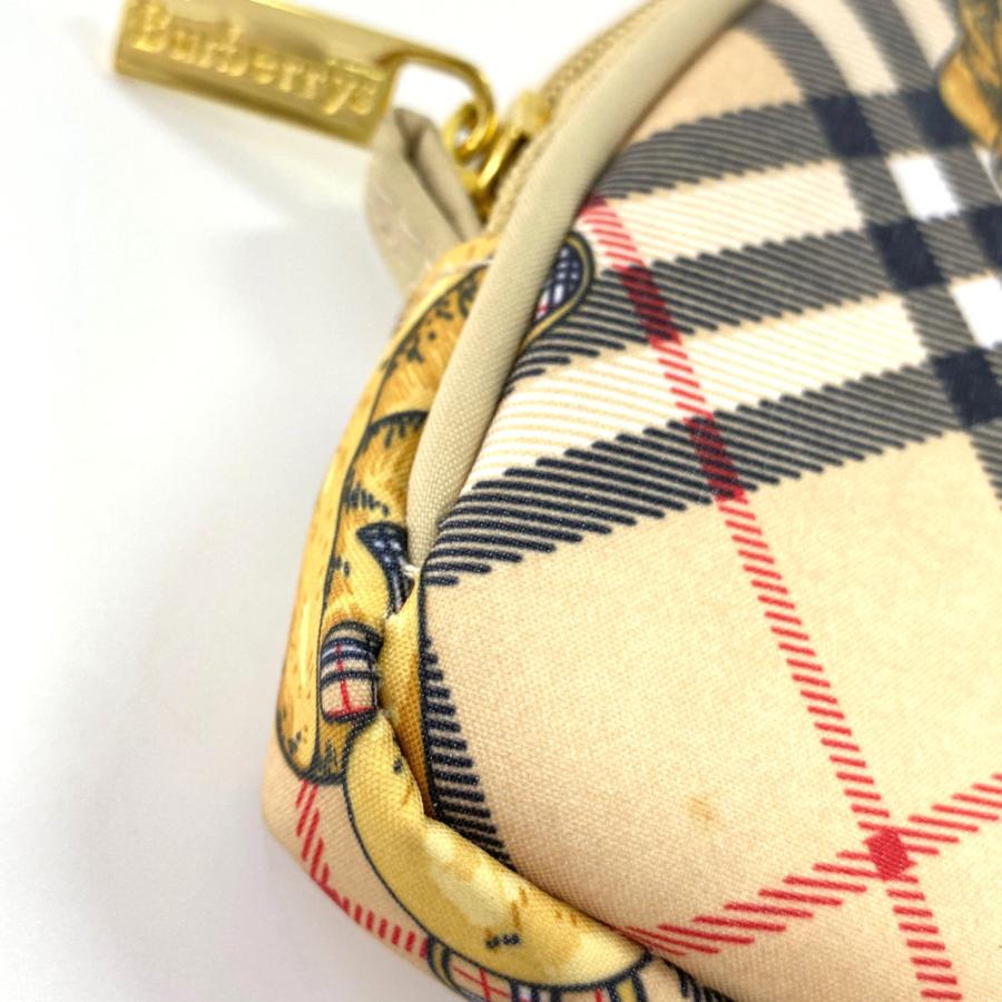 BURBERRY バーバリー チェック ベア コスメポーチ/ベージュ系 BURBERRY バーバリー チェック ベア コスメポーチ/ベージュ系