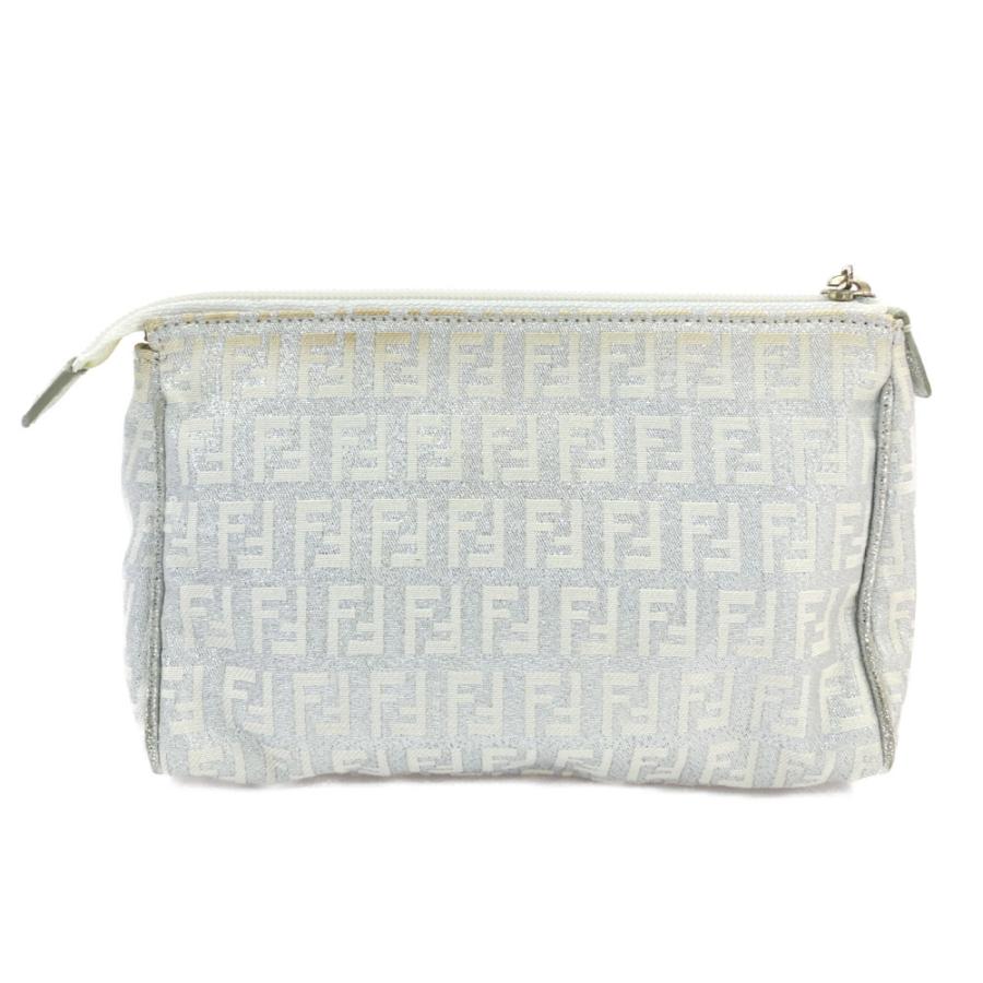 FENDI（フェンディ） FF ズッキーノ コスメポーチ/8N0035/ホワイト