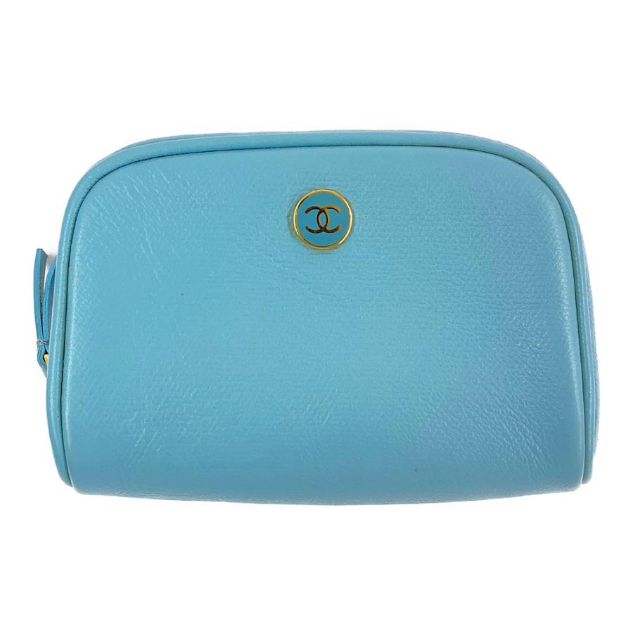 CHANEL シャネル ココボタン・コスメポーチ/A20912Y101686/ブルー