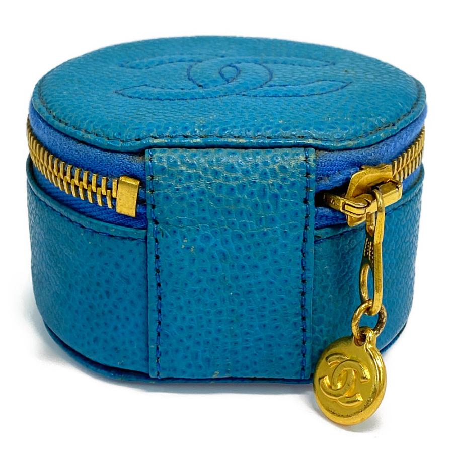 シャネル ジュエリーケース シャネルジュエリーケース アクセサリーケース 青 ゴールド金具