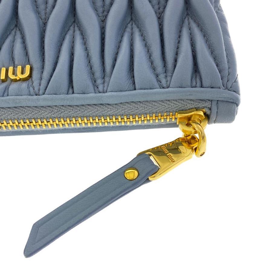miu miu ミュウミュウ マテラッセ ミニポーチ ケース ブルー ミュウミュウ Miu Miu ミュウミュウ MIU MIU MATELASSE