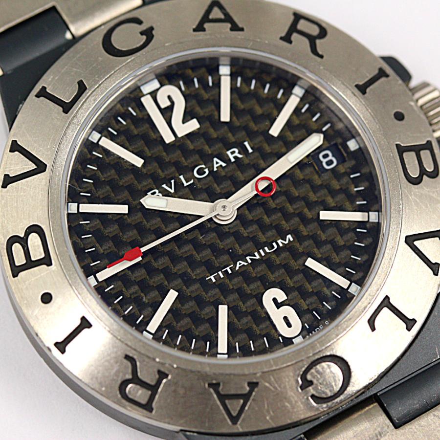 BVLGARI ブルガリ ディアゴノ・チタニウム・黒文字盤 ラバー