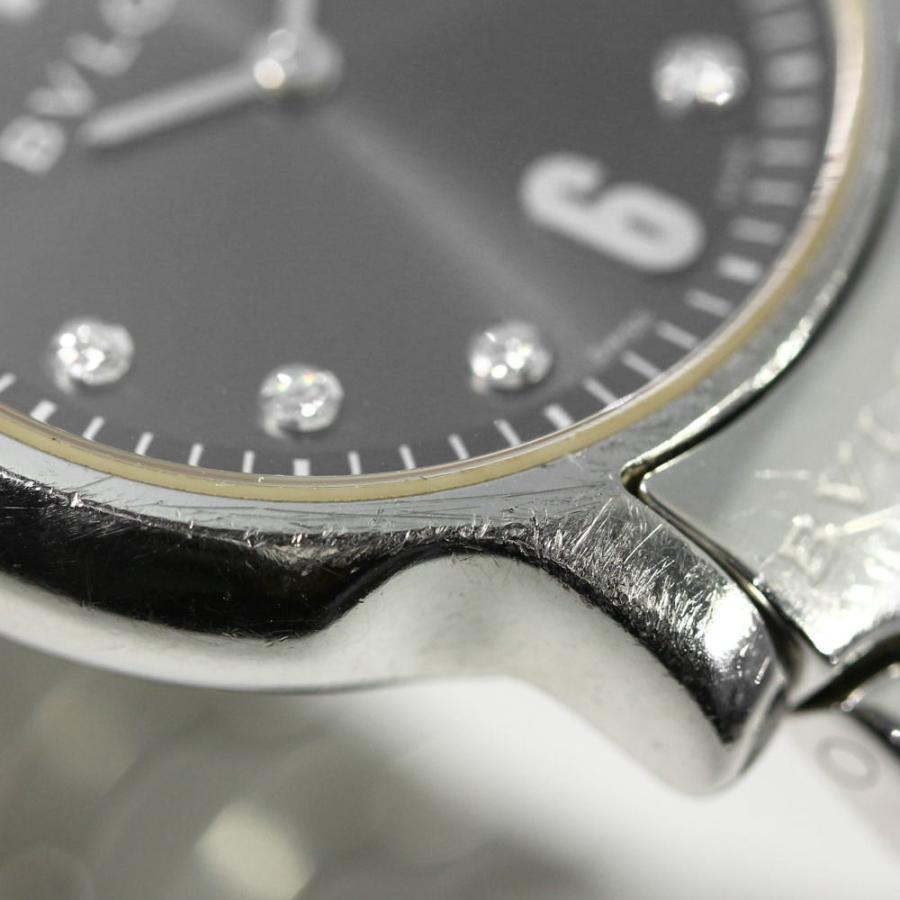 BVLGARI（ブルガリ） ソロテンポ・クォーツ時計 10Pダイヤ グレー文字