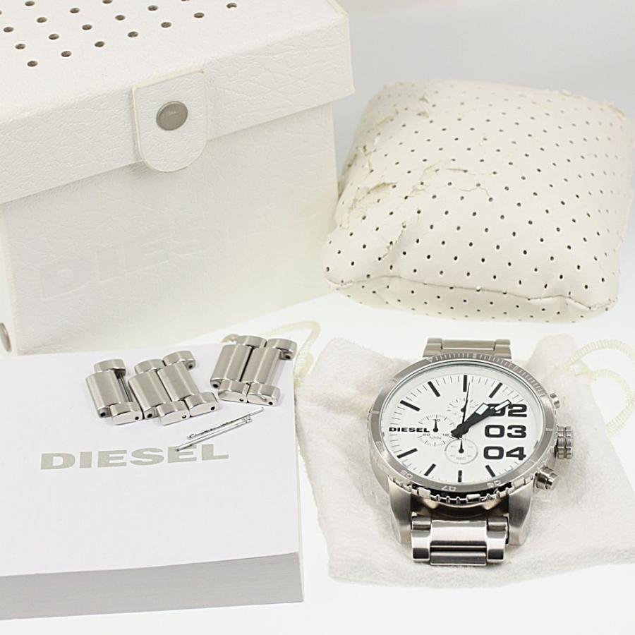 DIESEL ディーゼル クロノグラフ 白文字盤 クォーツ時計/SS DIESEL ディーゼル クロノグラフ 白文字盤 クォーツ時計/SS