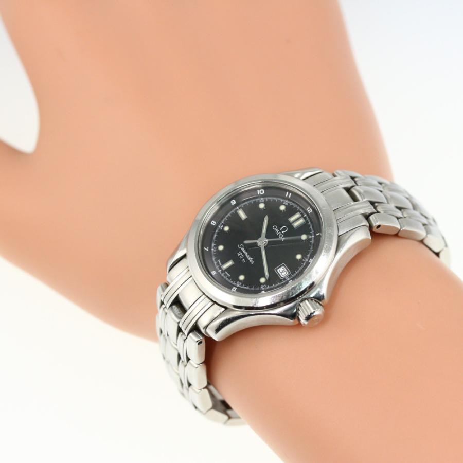 OMEGA オメガ シーマスター 120m ブラック文字盤 クォーツ時計