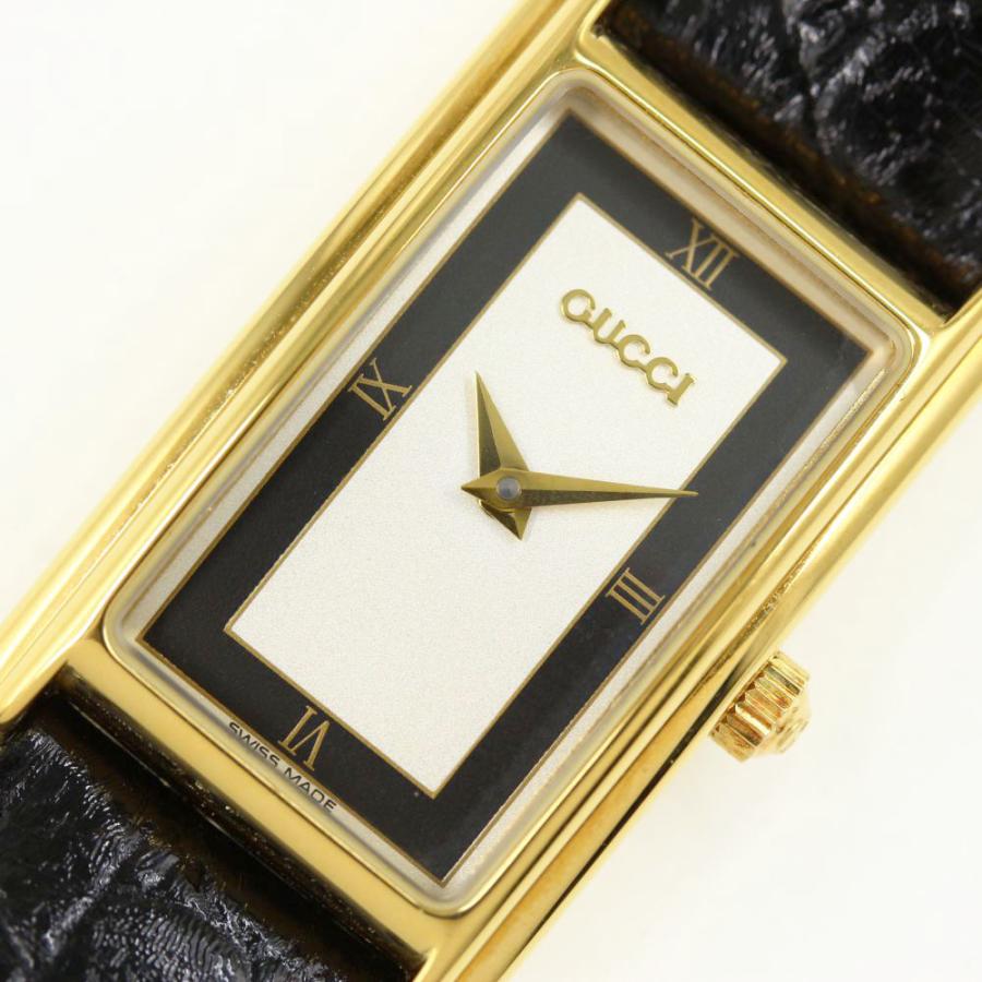 GUCCI グッチ スクエア クォーツ時計 レザーベルト-19.5g/2600L