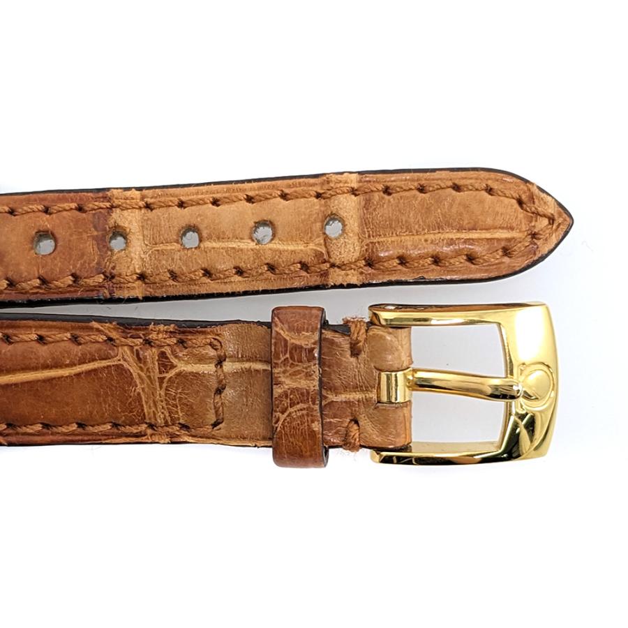 【美品】オメガ　OMEGA パール文字盤　レザーバンド　腕時計 楽天市場】オメガ 22mm シルバー文字盤 レザーベルト クォーツ