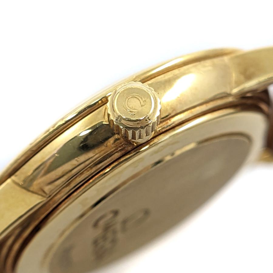 OMEGA（オメガ） 22mm シルバー文字盤 レザーベルト クォーツ時計