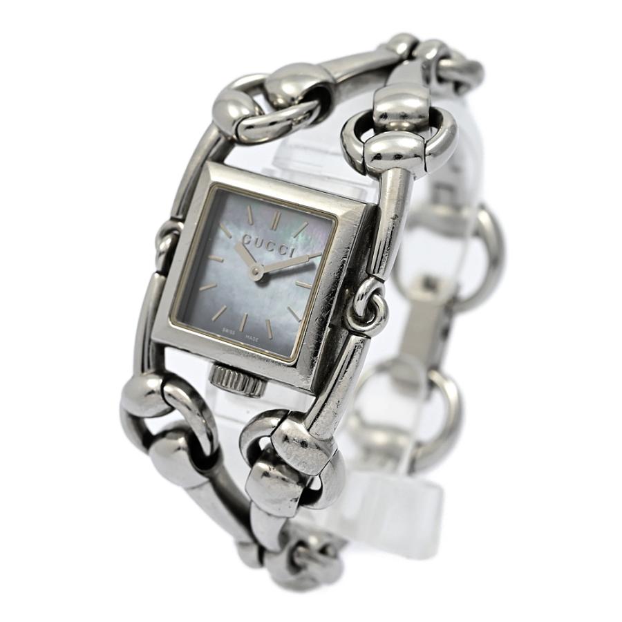 GUCCI グッチ 116.3 シニョーリア ダイヤベゼル ホワイトシェル文字盤