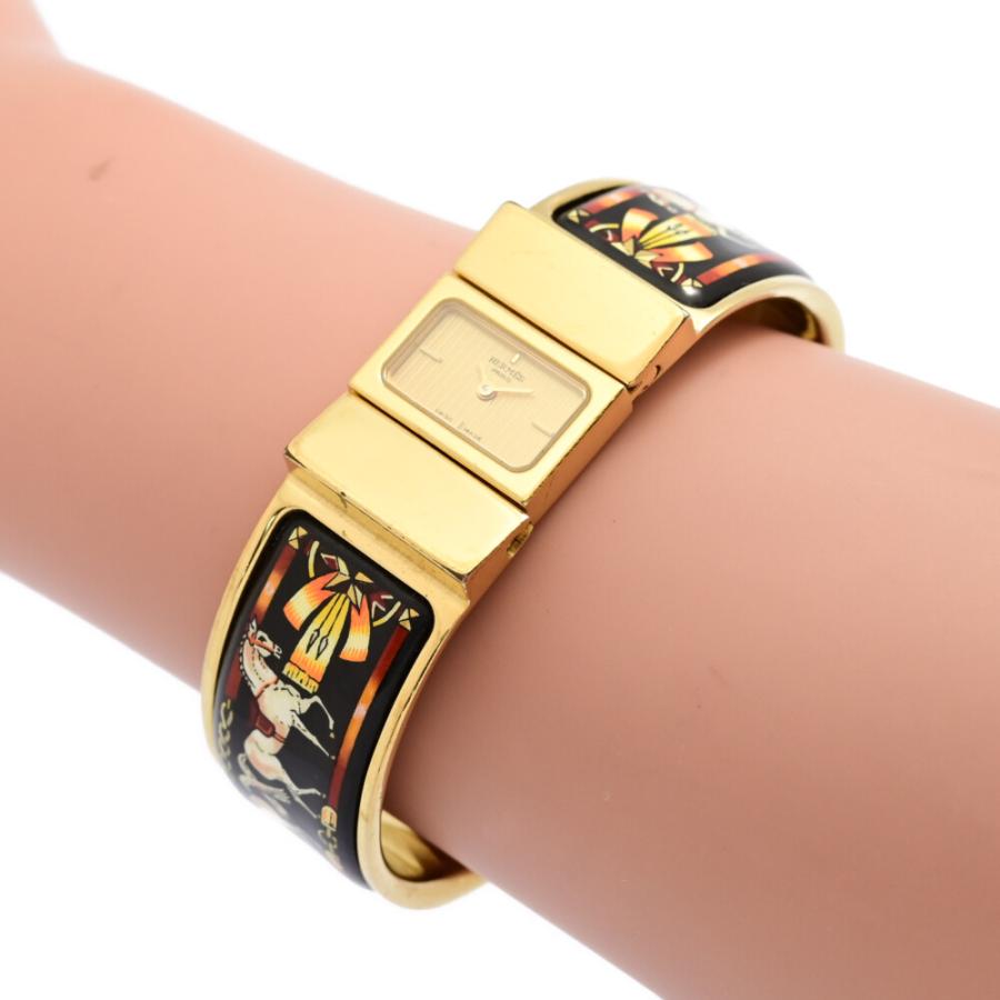 HERMES エルメス ロケ・バングルウォッチ・クォーツ時計/SS